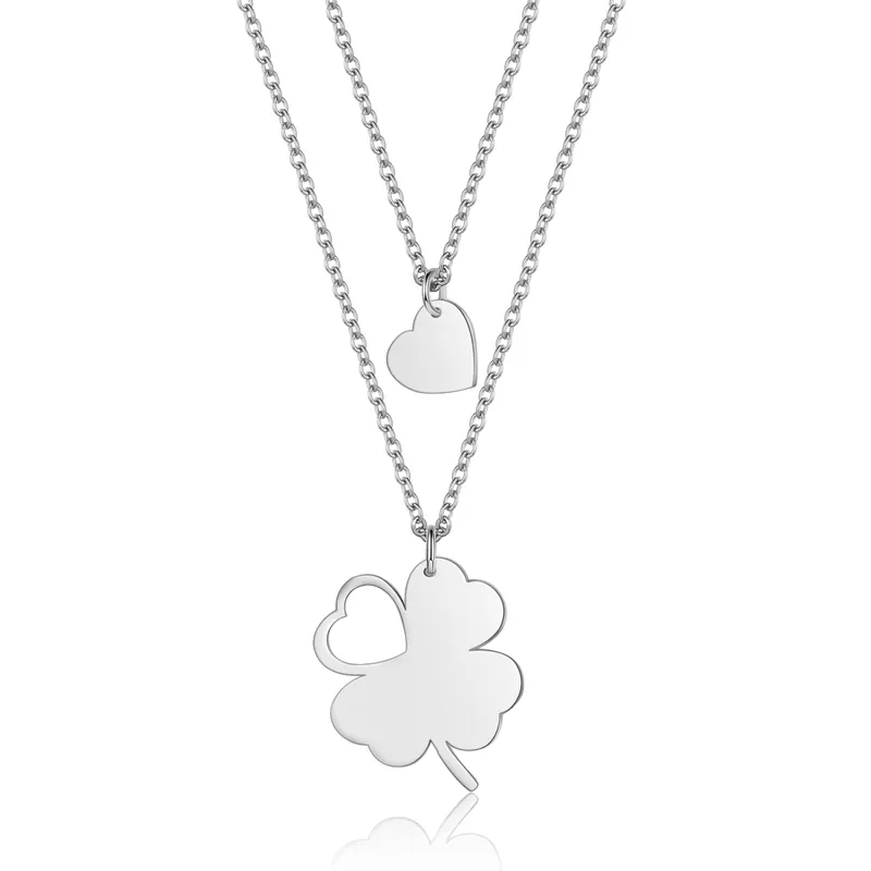 Super Prix 2PCS Collier Cœur et trèfle