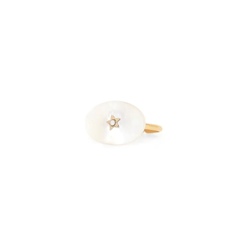 Promotion Bague nacre ovale ajustable - Nora