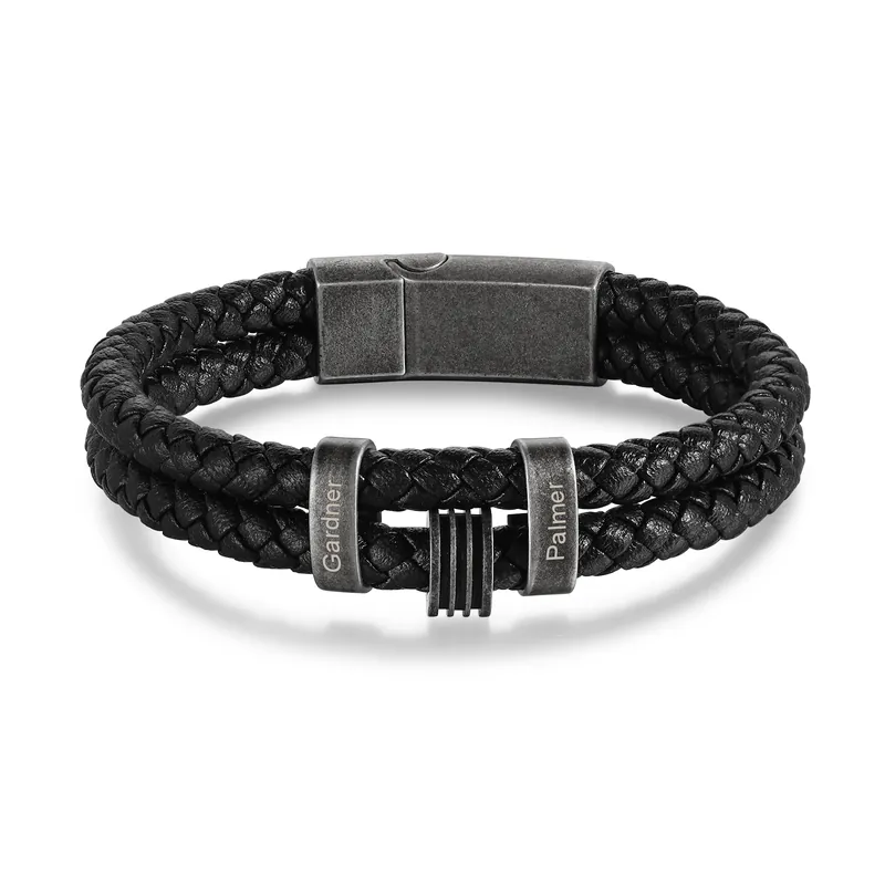 Bracelet Vintage 2 Prénoms Personnalisés Bracelet Homme Expédition Rapide