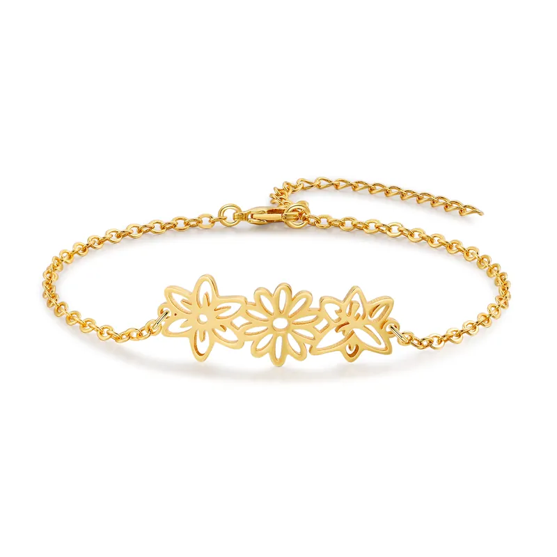 Dernière Chance Bracelet 3 Fleurs de Naissance Personnalisées pour Femme | Jessemade