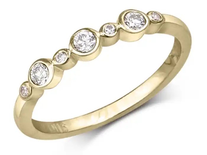 Super Prix Jonc Orianne sept diamants sertis clos en or jaune 14k pour femme
