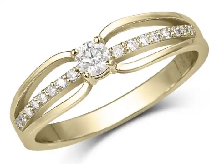 Super Prix Bague à diamants Ivana en or jaune 14k pour femme