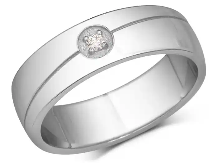 Top Vente Jonc Neptune à diamant 6mm en or blanc 10k pour homme