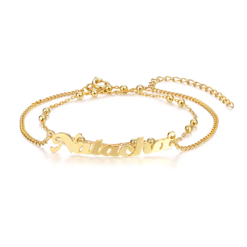 Bracelet de cheville Gourmettre Prénom Personnalisé Expédition Rapide