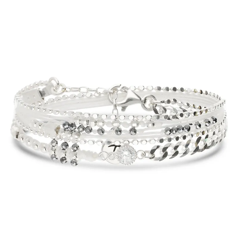 Meilleur Prix Bracelet 2 Tours Argent 925 Blanc Le Précieux