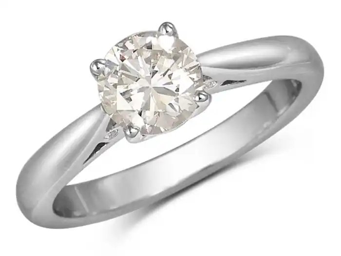 Acheter En Ligne Bague Printemps solitaire à diamant 1 carat serti décoré d'une tulipe et diamants surprises en or blanc 14k pour femme