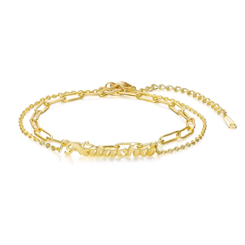 Satisfait Ou Remboursé Bracelet Gourmettre Prénom Personnalisé Bracelet de cheville