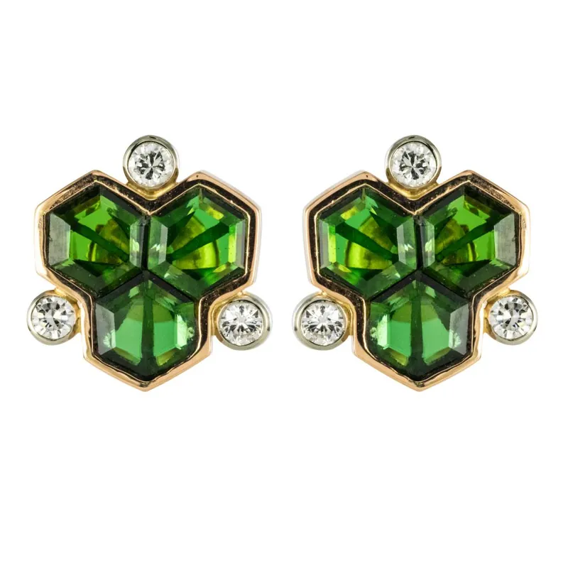 Prix Choc Boucles d'oreilles tourmalines et diamants