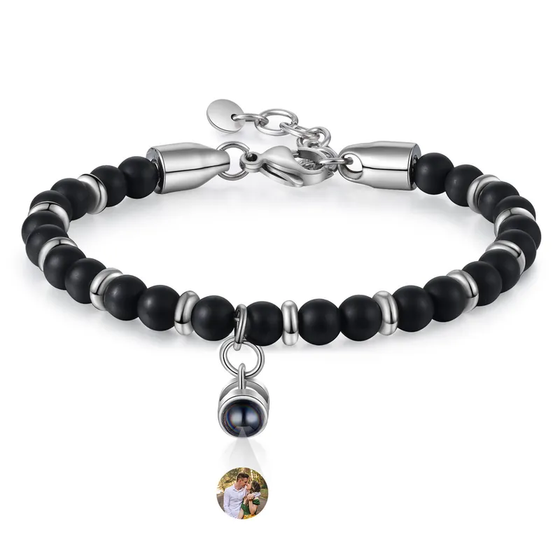 Vente Directe Bracelet Homme Projection de Pierres Photo Personnalisée