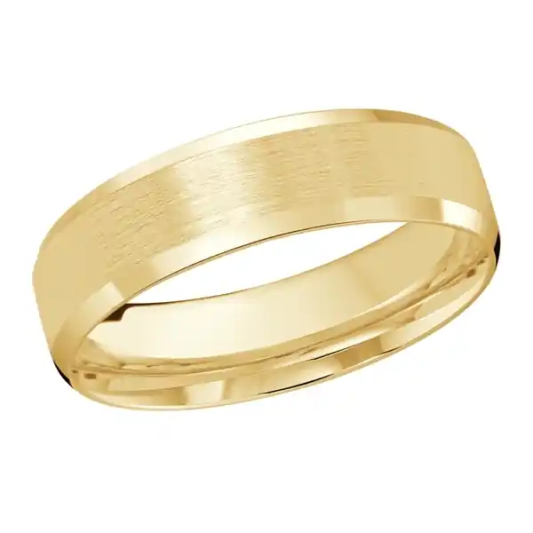 Dolce Épais – Jonc de mariage 6mm en or avec finition satinée et biseaux polis pour homme Prix Cassé