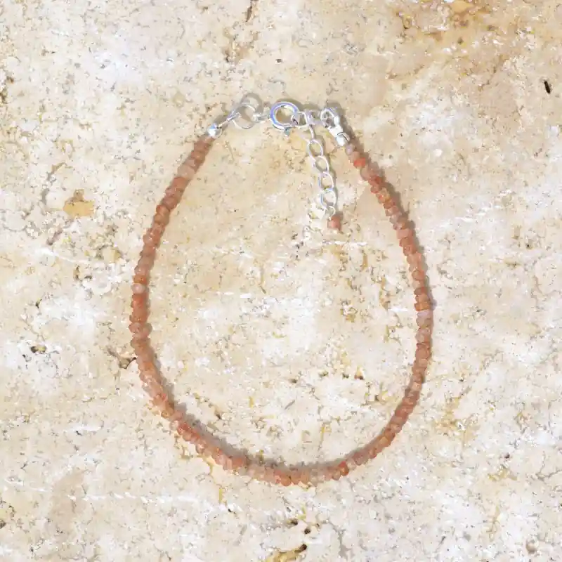 Top Vente Bracelet fin pierres Pierre de soleil facettees fermoir argent