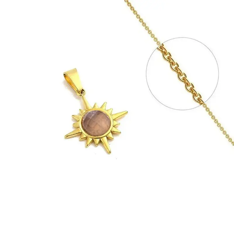Collier acier inoxydable Etoile pierre naturelle améthyste Meilleur Choix