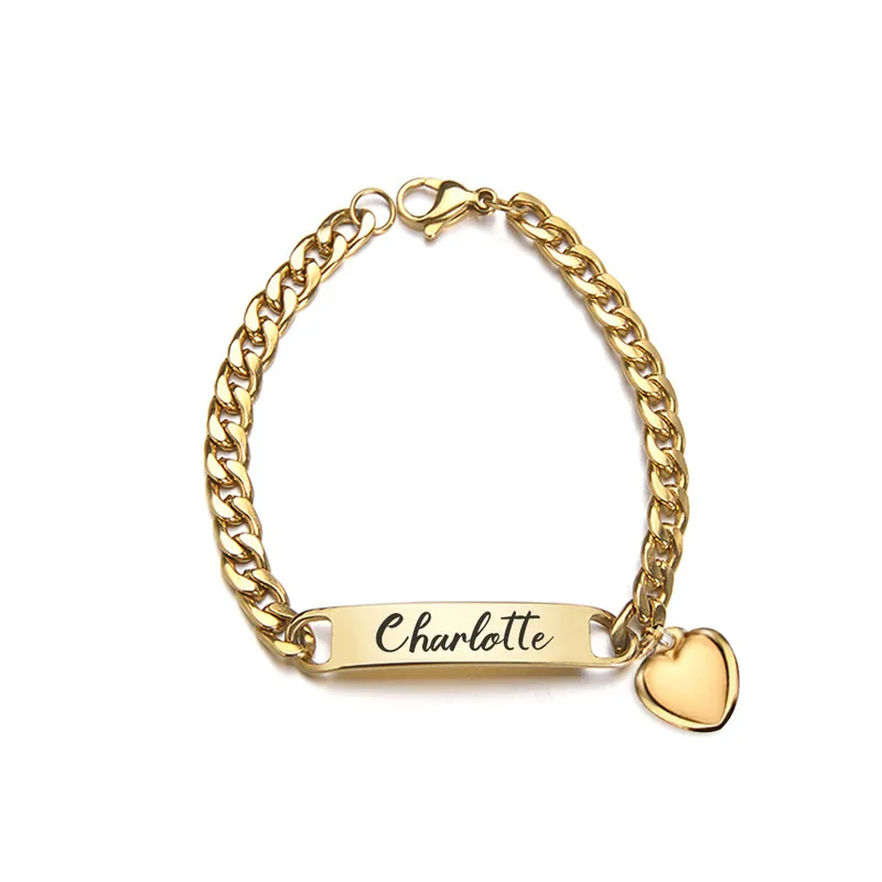 Vente Directe Bracelet Gourmette Gravable 1 Texte Personnalisé