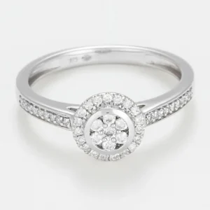 Top Vente Bague Or Blanc 375/1000 "Amira" Diamant 0,50ct/41