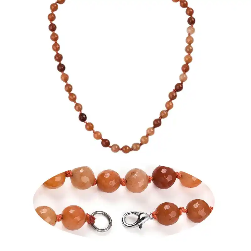 Bon Marché Collier pierres naturelles aventurine 8 mm