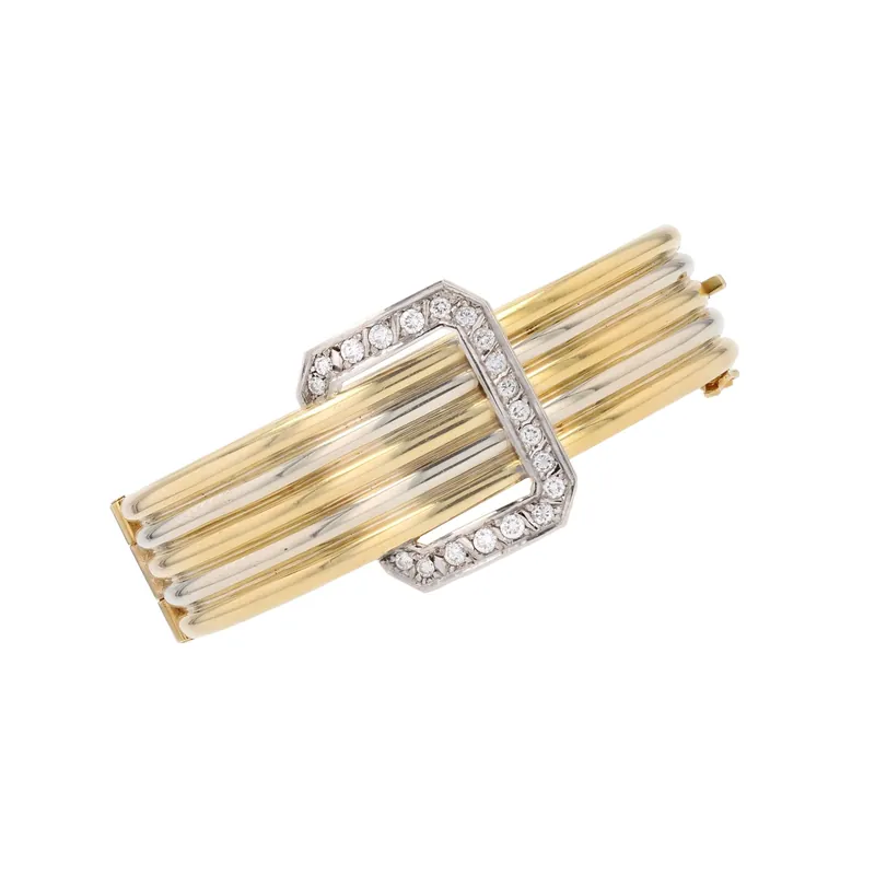 Affaire À Saisir Bracelet jonc deux ors et sa boucle diamants