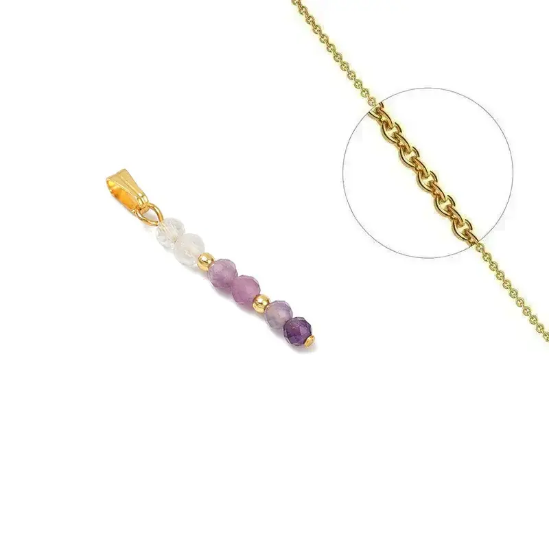 Achetez Aujourd’hui Collier acier inoxydable cristal pierre naturelle améthyste