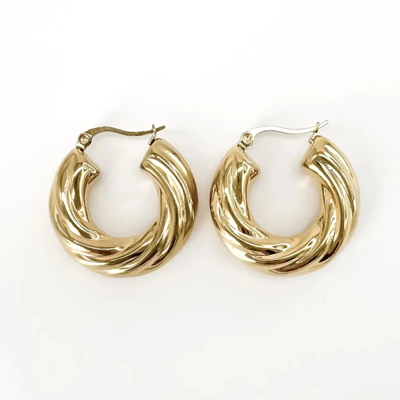Isa - Boucles d'oreilles - Acier inoxydable Retour Gratuit