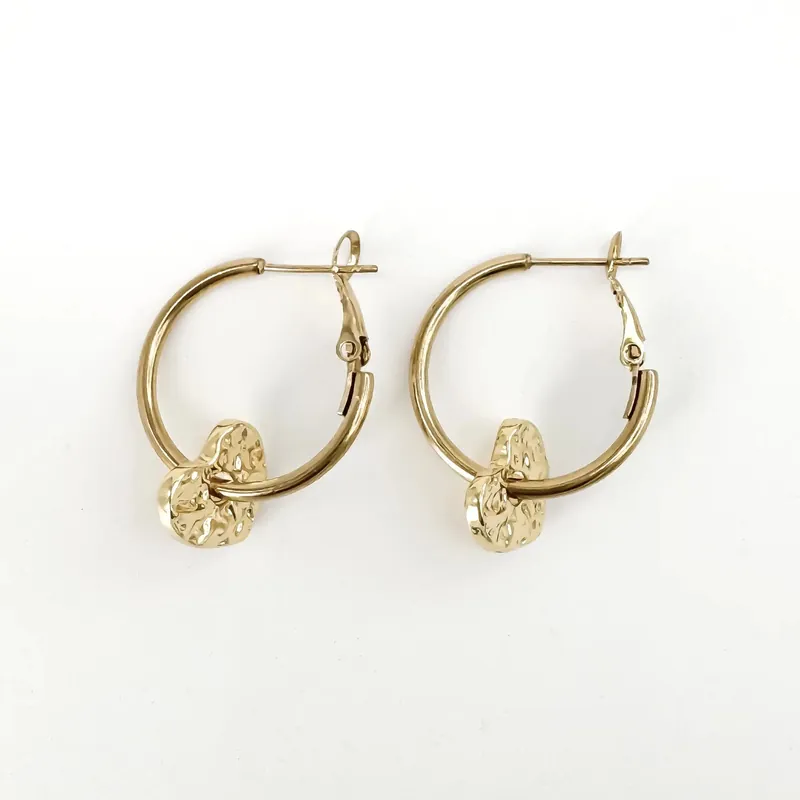 Coeurs brillants - Boucles d'oreilles - Acier inoxydable Prix Cassé