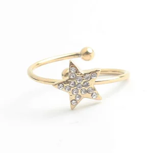 Étoile brillante - Bague - Acier inoxydable Vente Flash