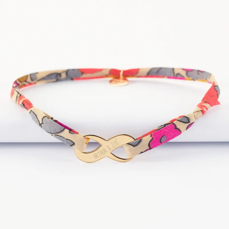Vente Directe Bracelet infini Liberty médaille gravée plaqué or 25x10mm