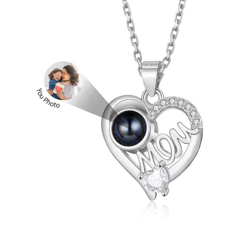 Super Prix À ma Maman - Collier Cœur Projection de Pierres 1 Photo Personnalisée | Jessemade