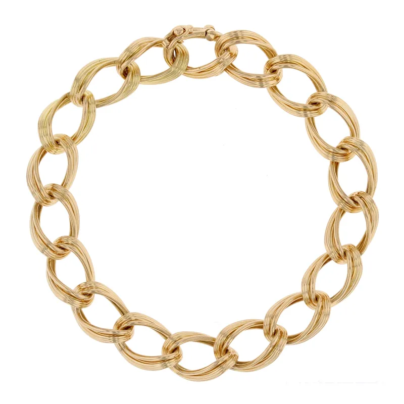 Vente Flash Bracelet gourmette vintage or jaune