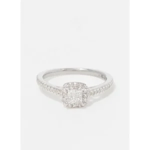 Acheter En Ligne Bague Or Blanc 375/1000 "Brillant" Diamants