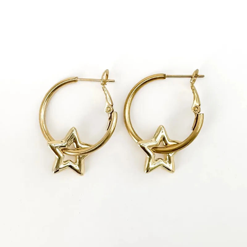 Étoiles brillantes - Boucles d'oreilles - Acier inoxydable Artisanat