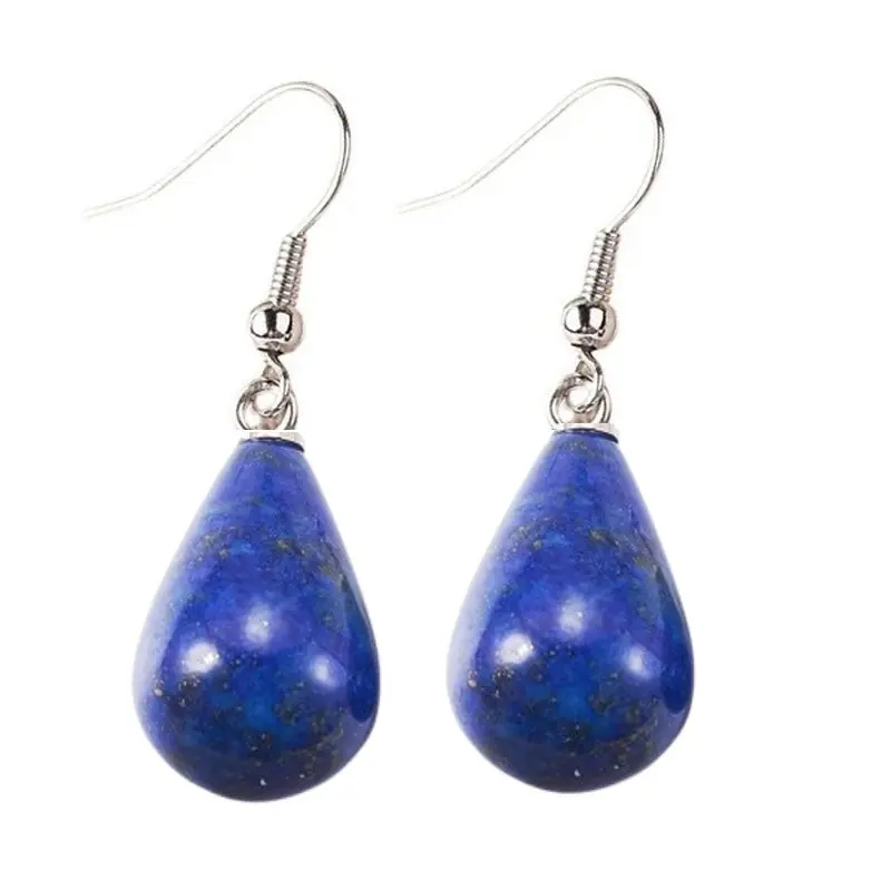 Boucles d'oreilles pierre naturelle goutte lapis lazuli Remise