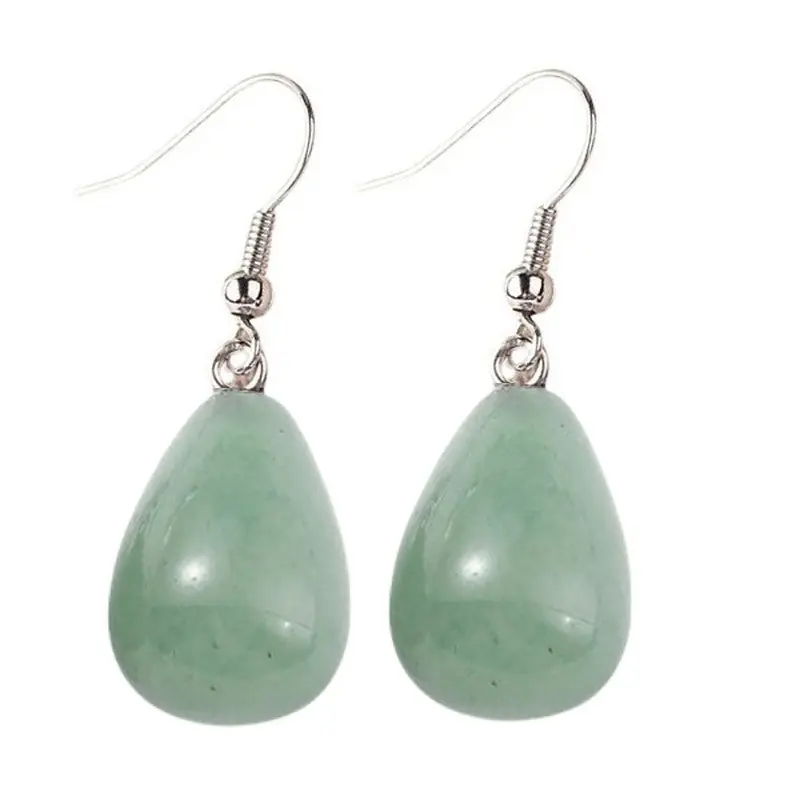Meilleure Vente Boucles d'oreilles pierre naturelle goutte aventurine