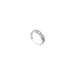 Premium Bague Or Blanc 375/1000 "Cross & Cross" Diamant 0,12ct/36