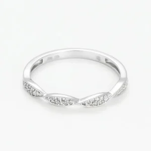 Tendance Bague Or Blanc 375/1000 Diamant 0,08/36