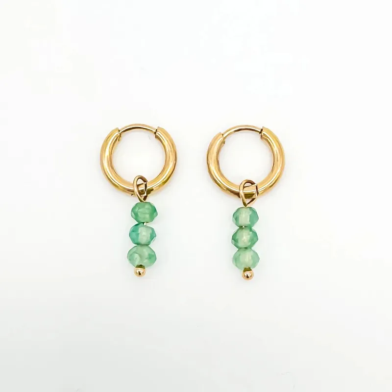 Prix Cassé Luna - Boucles d'oreilles - Pierre naturelle - Acier inoxydable