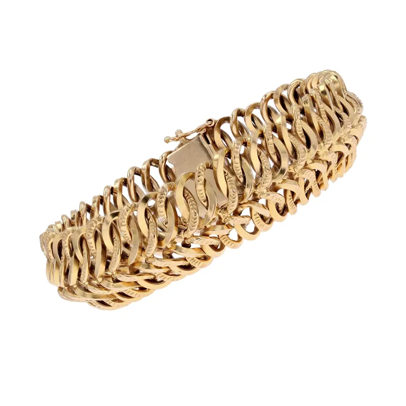 Meilleure Vente Bracelet or jaune vintage ajouré