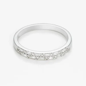 Remise Bague Or Blanc 375/1000 Diaforetikos Diamant 0,15/26