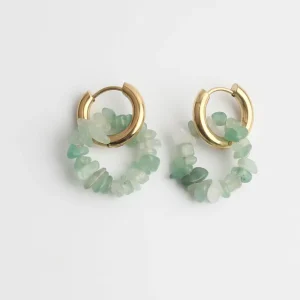 Meilleur Prix Nomi - Boucles d'oreilles - Pierre naturelle - Acier inoxydable