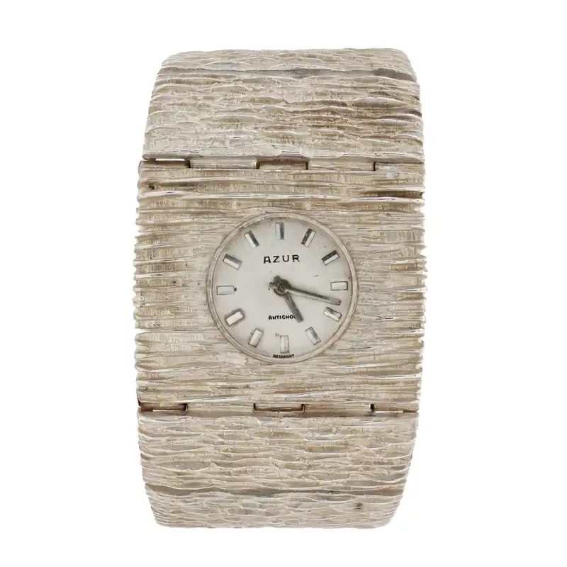 Montre vintage en argent texturé Exclusif