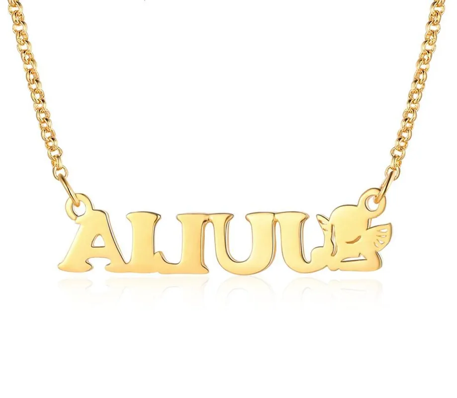 Collier Prénom Personnalisé Pendentif Fée pour Enfant Femme Offre Du Jour