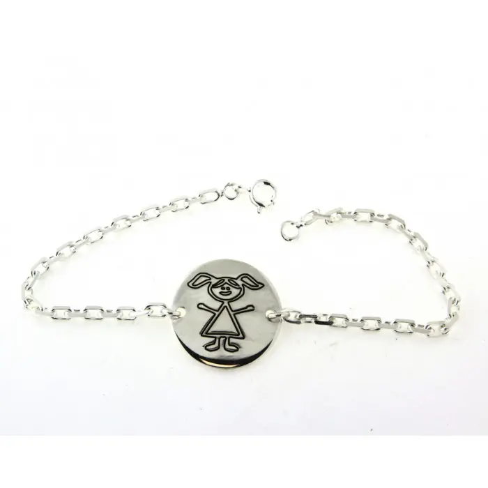 Solde Bracelet médaille ronde petite fille