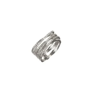 Prix Bas Bague Or Blanc 375/1000 "Entrelacs exquis 0,75" Diamants 0,75ct/130