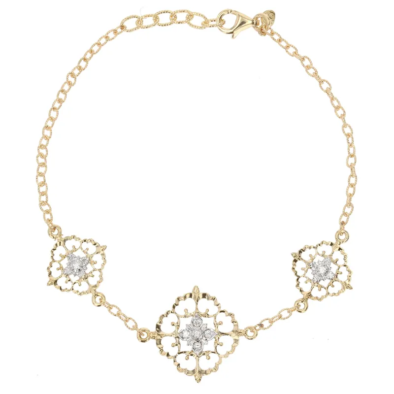 Prix Bas Bracelet diamants ors jaune et blanc arabesques