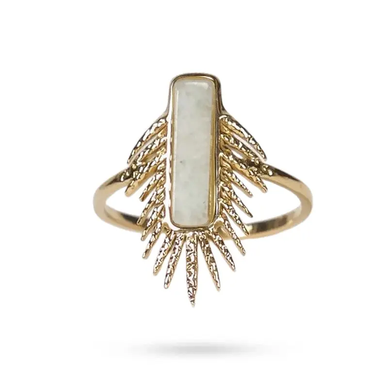 Seulement Aujourd’hui Bagues pour femme acier inoxydable Suzie pierre naturelle amazonite