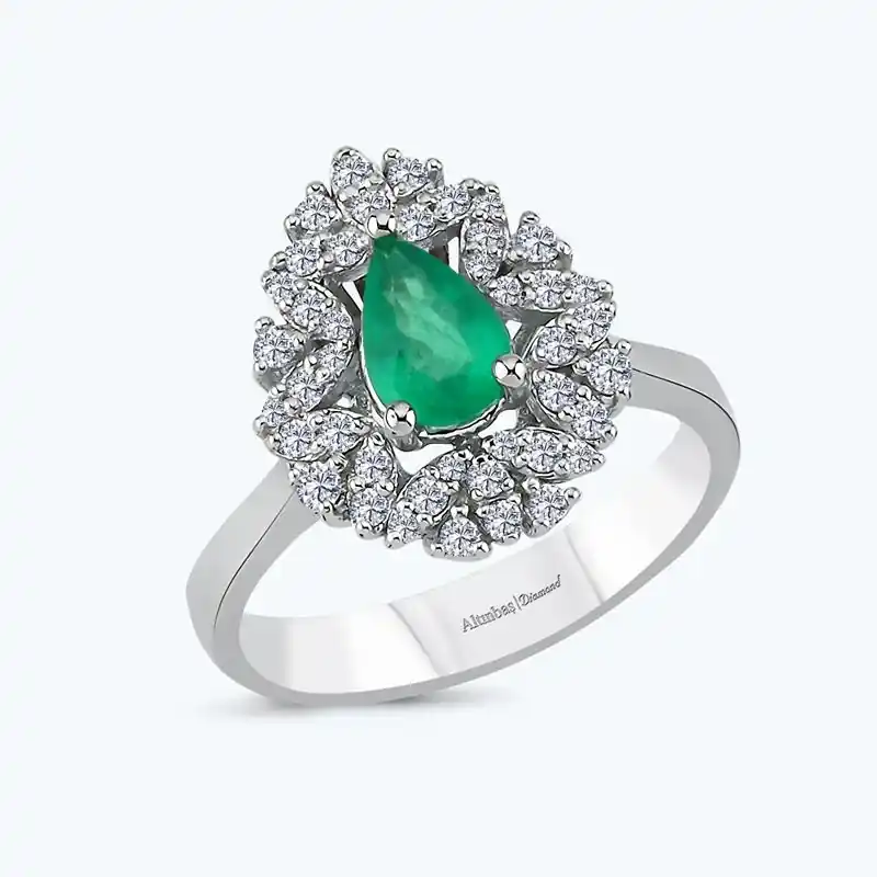 Bague Goutte Émeraude en Diamant Marque
