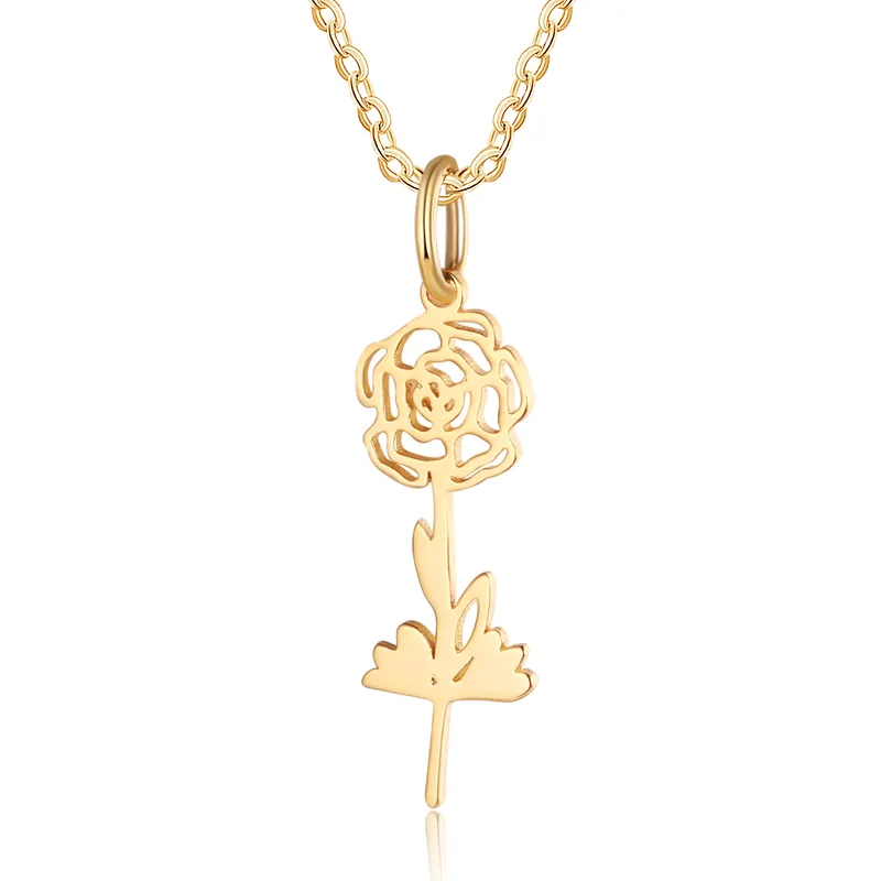Collier Pendentif 1 Fleur de Naissance Personnalisée Collier Femmes | Jessemade Prix Cassé