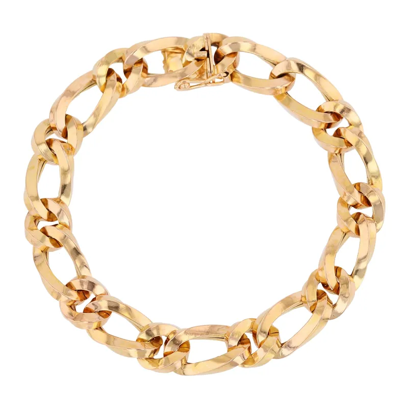 Vente Directe Bracelet or rose gourmette alternée