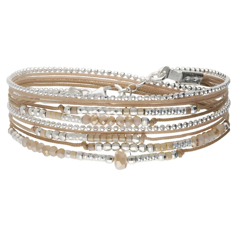 BRACELET 2 TOURS BEIGEArgent 925 Nouveauté