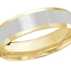 Usine Directe Jonc Dolce 6 mm bordures biseautées polies et centre satiné en or 10k 14k 18k pour homme