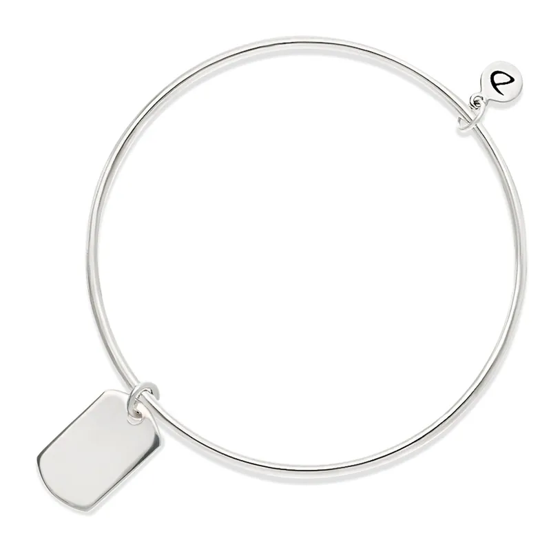 Super Prix JONC RONDPLAQUE MILITAIRE 17x12MM Argent 925
