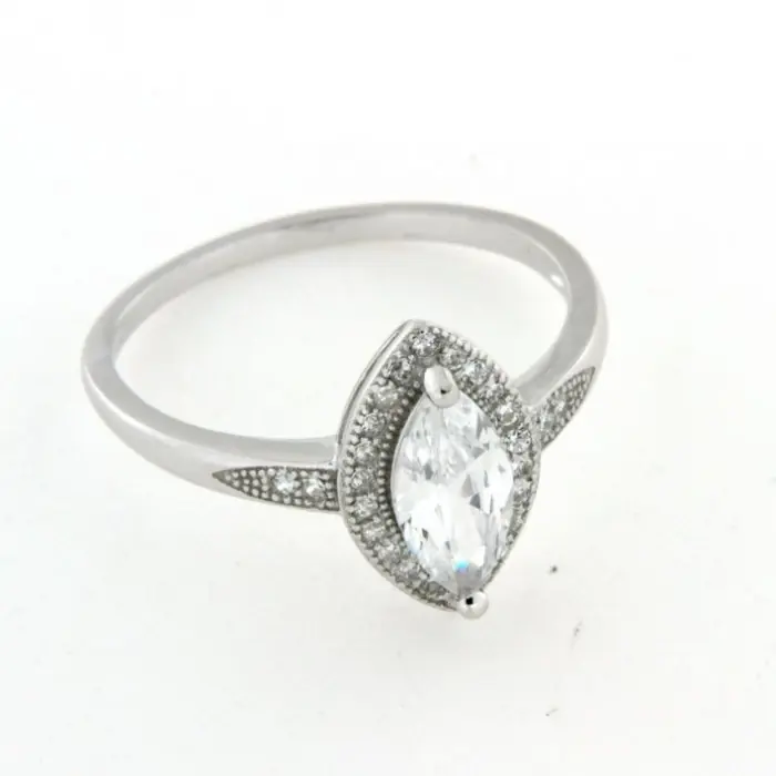 Vente Directe Bague argent "petite marquise"